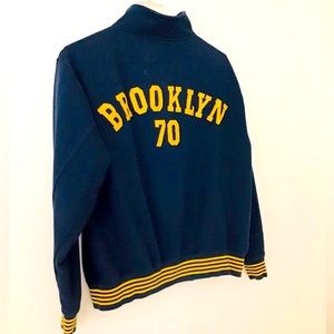 VINTAGE Brooklyn Express Blue & Gold Varsity Jacket